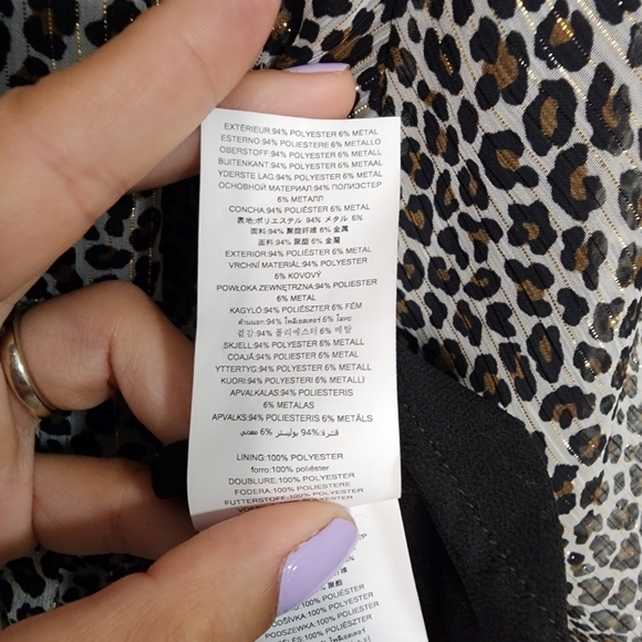 Michael Michael Kors Black Brown Handkerchief Hem Cheetah Print Dress - Picture 17 of 17